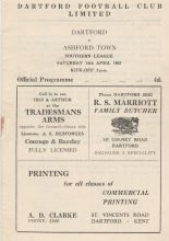 Dartford v Ashford Town  14-Apr-1962