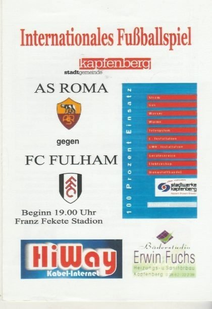 AS Roma v Fulham   26-Jul-2003