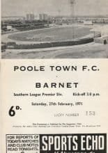 Poole Town v Barnet  27-Feb-1971