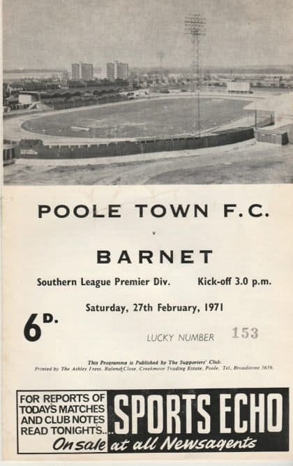 Poole Town v Barnet  27-Feb-1971