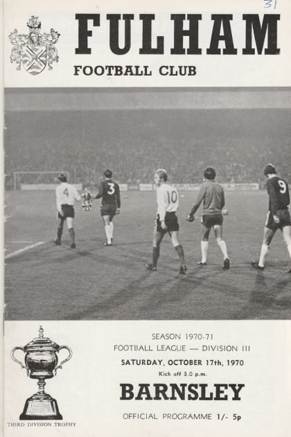 Fulham v Barnsley 17-Oct-1970