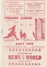 Stirling Albion v East Fife  03-Dec-1960