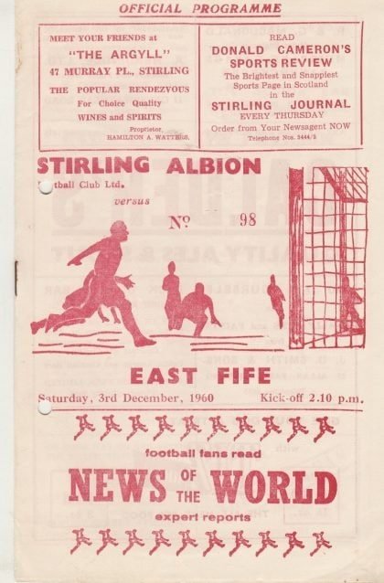 Stirling Albion v East Fife  03-Dec-1960