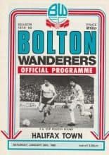 Bolton Wanderers v Halifax Town   26-Jan-1980