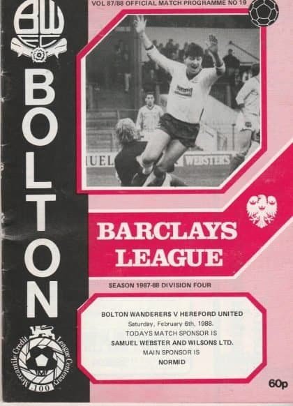 Bolton Wanderers v Hereford United   06-Feb-1988