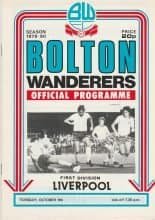 Bolton Wanderers v Liverpool  09-Oct-1979