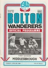 Bolton Wanderers v Middlesbrough 08-Apr-1980