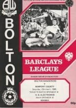 Bolton Wanderers v Newport County  23-Apr-1988