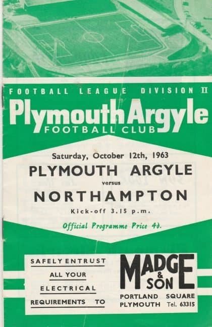 Plymouth Argyle v Northampton Town 12-Oct-1963