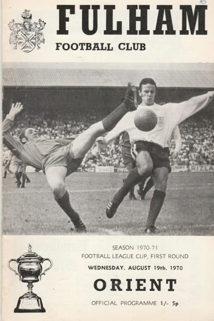 Fulham v Leyton Orient  19-Aug-1970