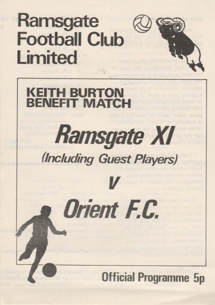 Ramsgate XI v Leyton Orient  08-May-1974