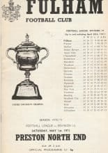 Fulham v Preston North End  01-May-1971