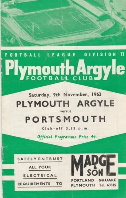Plymouth Argyle v Portsmouth 09-Nov-1963