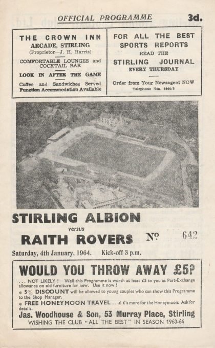Stirling Albion v Raith Rovers  04-Jan-1964