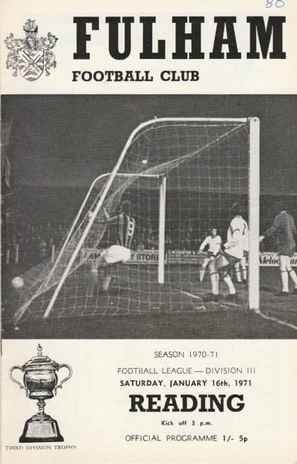 Fulham v Reading 16-Jan-1971