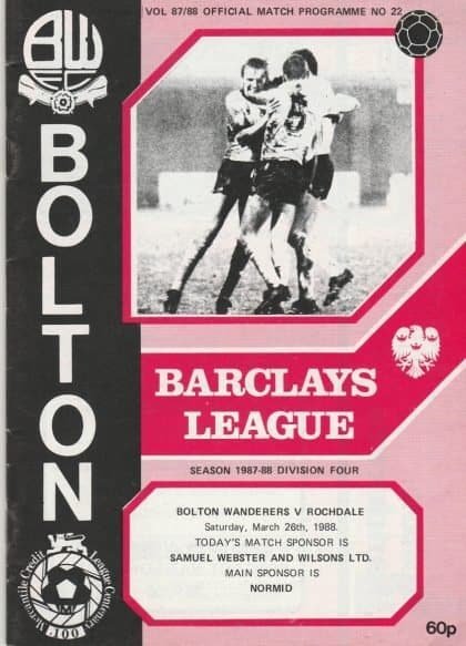 Bolton Wanderers v Rochdale  26-Mar-1988