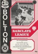 Bolton Wanderers v Scunthorpe United  23-Jan-1988