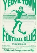 Yeovil Town v Stourbridge  20-Aug-1975