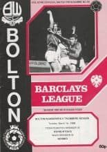 Bolton Wanderers v Tranmere Rovers  01-Mar-1988