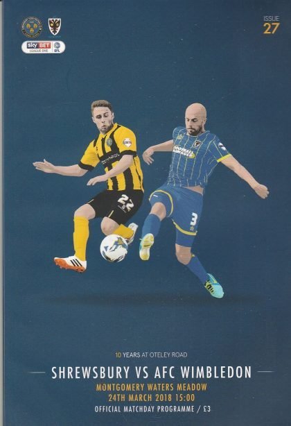 Shrewsbury Town v AFC Wimbledon  24-Mar-2018