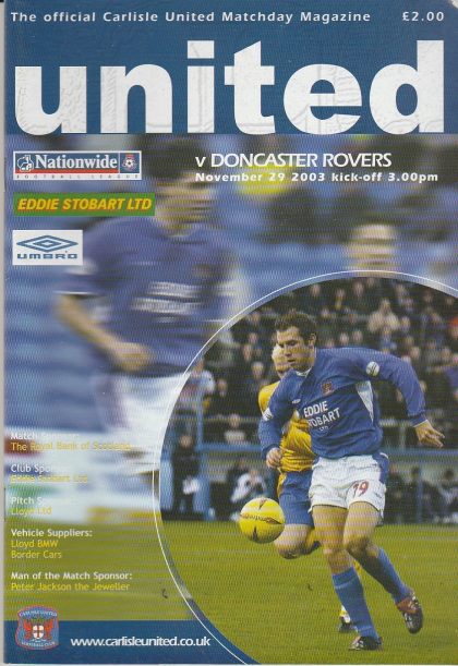 Carlisle United v Doncaster Rovers 29-Nov-2003