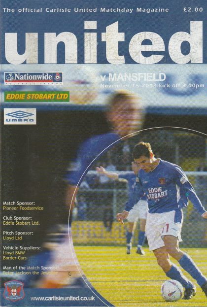 Carlisle United v Mansfield Town  15-Nov-2003
