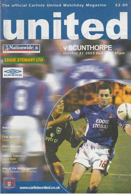 Carlisle United v Scunthorpe United  21-Oct-2003