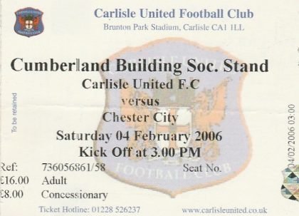 Carlisle United v Chester City   04-Feb-2006