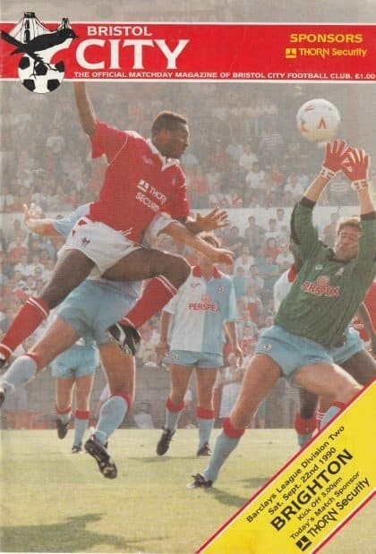 Bristol City v Brighton & Hove Albion 22-Sep-1990