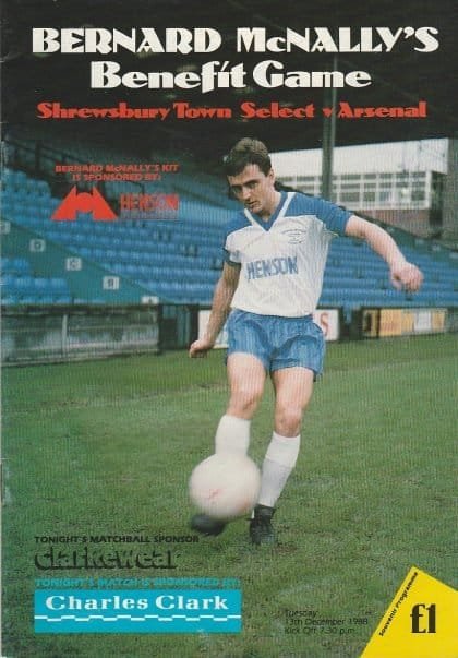 Shrewsbury Town v Arsenal 13-Dec-1988