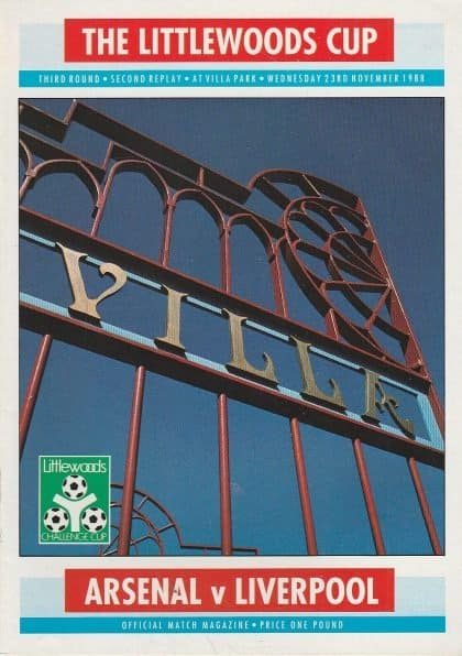 Arsenal v Liverpool  23-Nov-1988
