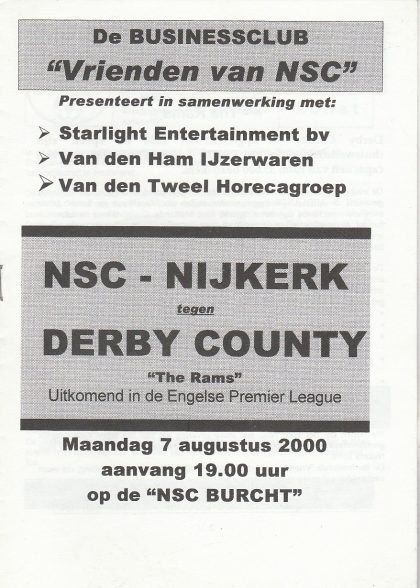 NSC Nijkerk v Derby County 07-Aug-2000