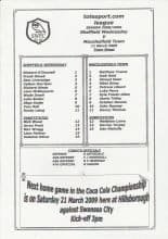 Sheffield Wednesday Reserves v Macclesfield Town Reserves 11-Mar-2009