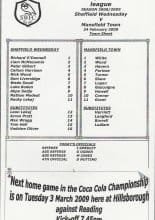 Sheffield Wednesday Reserves v Mansfield Town Reserves 24-Feb-2009