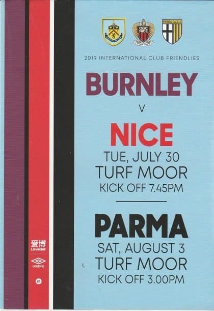 Burnley v OGC Nice  30-Jul-2019