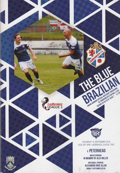 Cowdenbeath v Peterhead 15-Sep-2018