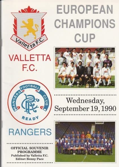 Valletta v Glasgow Rangers  19-Sep-1990