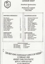 Sheffield Wednesday Reserves v Rotherham United Reserves 05-Feb-2008