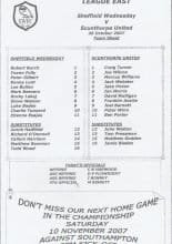 Sheffield Wednesday Reserves v Scunthorpe United Reserves 30-Oct-2007