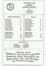 Sheffield Wednesday Reserves v Walsall Reserves  27-Oct-2009