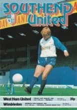 Southend United v Wimbledon  24-Aug-1981