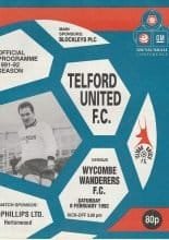 Telford United v Wycombe Wanderers 08-Feb-1992