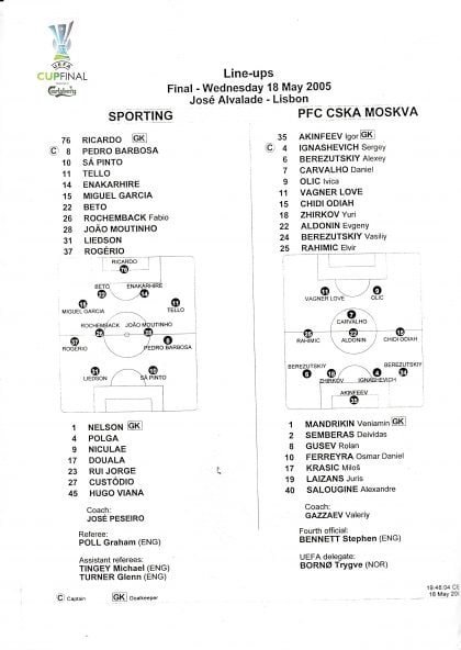 Sporting Lisbon v CSKA Moscow 18-May-2005
