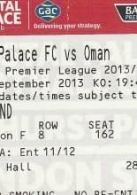 Crystal Palace v Oman  10-Sep-2013