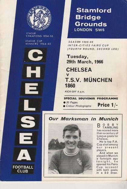Chelsea v TSV1860 Munich  29-Mar-1966