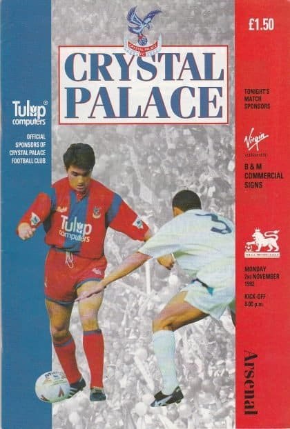 Crystal Palace v Arsenal 02-Nov-1992