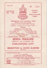 Chelmsford City v Brighton & Hove Albion  30-Oct-1961