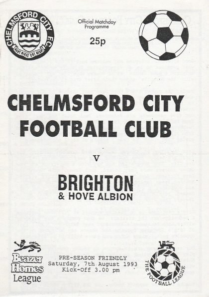 Chelmsford City v Brighton & Hove Albion  07-Aug-1993
