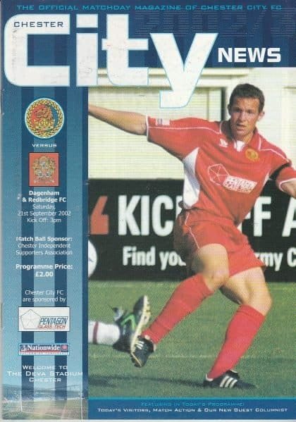 Chester City v Dagenham & Redbridge  21-Sep-2002