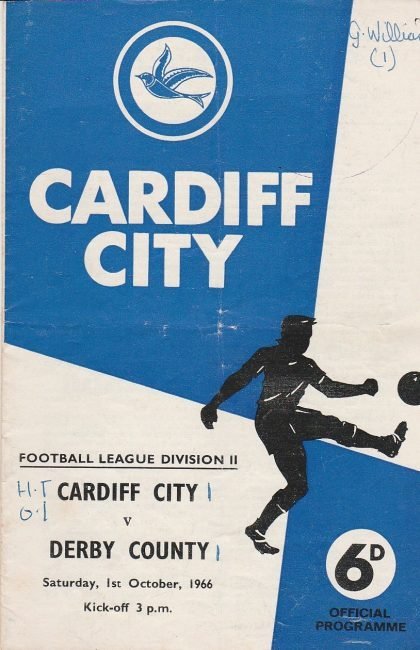 Cardiff City v Derby County 01-Oct-1966